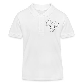 ETOILE. STAR. ETOILES. FÊTE. ANNIVERSAIRE. NOËL - Polo enfant bio Stanley/Stella - blanc - Devant