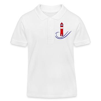 lighthouse. sea. OCEAN, OCEAN. nature. holiday. journey - Kids Organic Polo Shirt by Stanley/Stella - white - Front