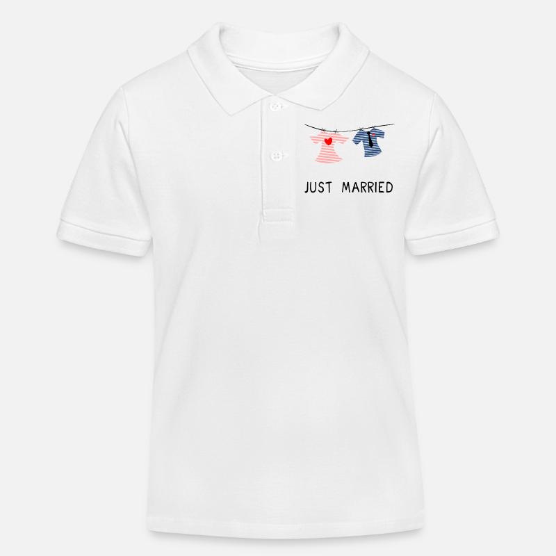 JUST MARRIED. MARRIED. VIVE LES MARIES - Polo enfant bio Stanley/Stella - blanc