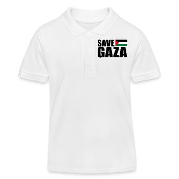 Save gaza - Polo enfant bio Stanley/Stella - blanc - Devant