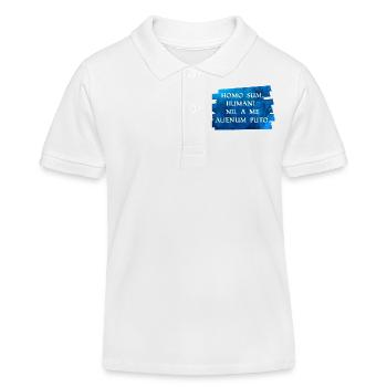 I am human and nothing is foreign to me - Kids Organic Polo Shirt by Stanley/Stella - white - Front