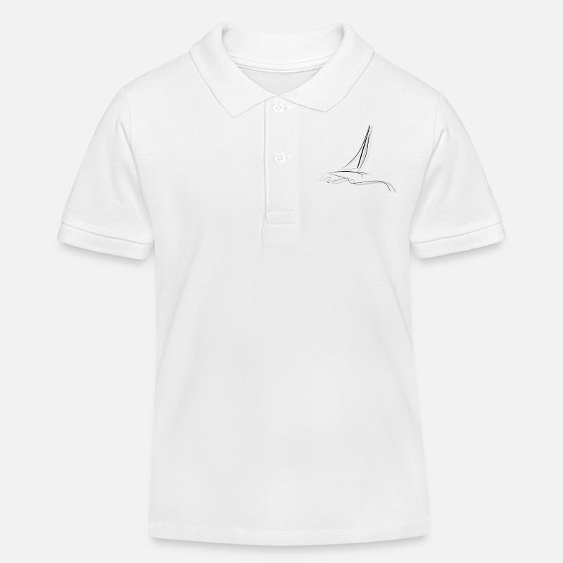 Bateau, dessin - Polo enfant bio Stanley/Stella - blanc