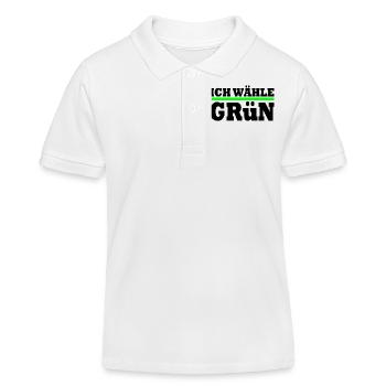 Ich wähle grün - Kinder Organic Poloshirt Mini Sprinter von Stanley/Stella - Weiß - Vorne