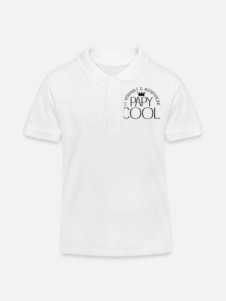 Papy Cool - Polo enfant bio Stanley/Stella - blanc