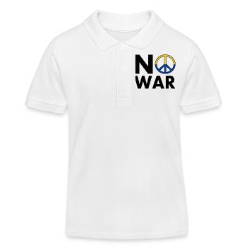 No war - Polo enfant bio Stanley/Stella - blanc - Devant