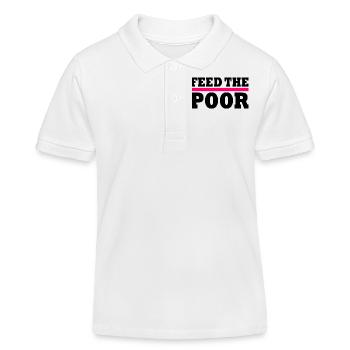 Feed the poor - Kids Organic Polo Shirt by Stanley/Stella - white - Front