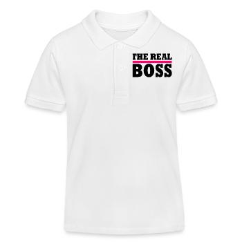 The real boss - Kinder Organic Poloshirt Mini Sprinter von Stanley/Stella - Weiß - Vorne
