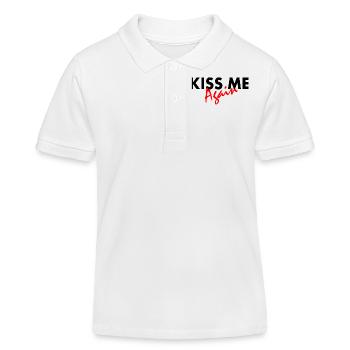 Kiss me again - Polo enfant bio Stanley/Stella - blanc - Devant