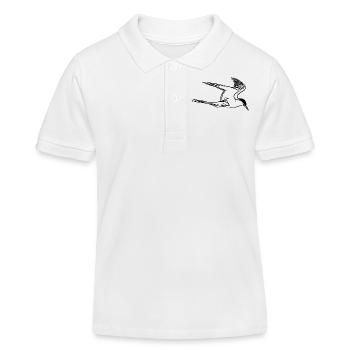Elegante Seemöve im Flug - Kinder Organic Poloshirt Mini Sprinter von Stanley/Stella - Weiß - Vorne