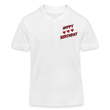 JAHRESTAG. ALLES GUTE ZUM GEBURTSTAG!. ALLES GUTE ZUM GEBURTSTAG!. - Kinder Organic Poloshirt Mini Sprinter von Stanley/Stella - Weiß - Vorne