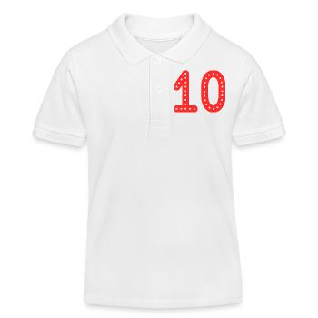 10 YEARS. 10th ANNIVERSARY. ANNIVERSARY 10 YEARS. 10 - Kids Organic Polo Shirt by Stanley/Stella - white - Front