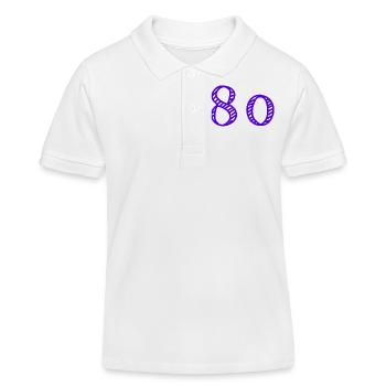 80 JAHRE. 80-JÄHRIGES JUBILÄUM. GEBURTSTAG 80 JAHRE. 80 - Kinder Organic Poloshirt Mini Sprinter von Stanley/Stella - Weiß - Vorne