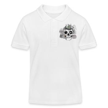 Horreur Halloween Spider Skull Champignons d’automne - Polo enfant bio Stanley/Stella - blanc - Devant