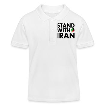 Stand with iran - Kinder Organic Poloshirt Mini Sprinter von Stanley/Stella - Weiß - Vorne