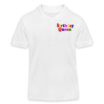 Birthday queen - Kinder Organic Poloshirt Mini Sprinter von Stanley/Stella - Weiß - Vorne