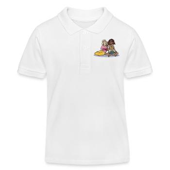 Amour et Paix - Polo enfant bio Stanley/Stella - blanc - Devant