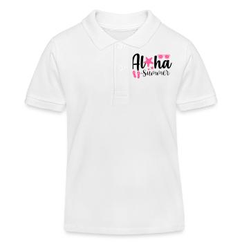 Aloha Été - Polo enfant bio Stanley/Stella - blanc - Devant