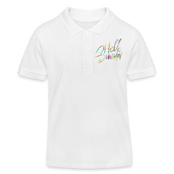 Hello Summer - Kids Organic Polo Shirt by Stanley/Stella - white - Front