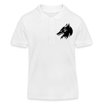 Style de tatouage de portrait de tête de loup - Polo enfant bio Stanley/Stella - blanc - Devant