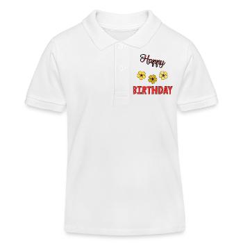 ALLES GUTE ZUM GEBURTSTAG!. ALLES GUTE ZUM GEBURTSTAG!. JAHRESTAG. - Kinder Organic Poloshirt Mini Sprinter von Stanley/Stella - Weiß - Vorne