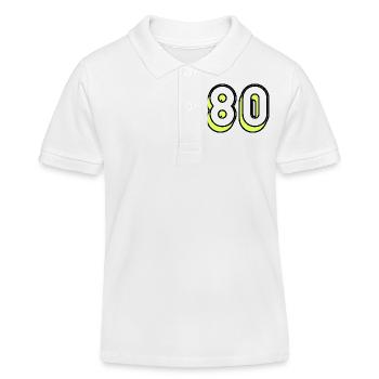 80 JAHRE. 80-JÄHRIGES JUBILÄUM. GEBURTSTAG 80 JAHRE. 80 - Kinder Organic Poloshirt Mini Sprinter von Stanley/Stella - Weiß - Vorne