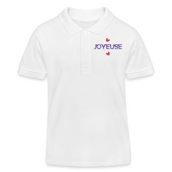 JOYEUSE. HEUREUSE. DRÔLE. HUMOUR. ANNIVERSAIRE - Polo enfant bio Stanley/Stella - blanc - Devant
