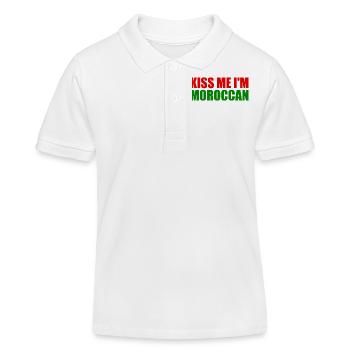 Kiss me im moroccan - maroc - Polo enfant bio Stanley/Stella - blanc - Devant