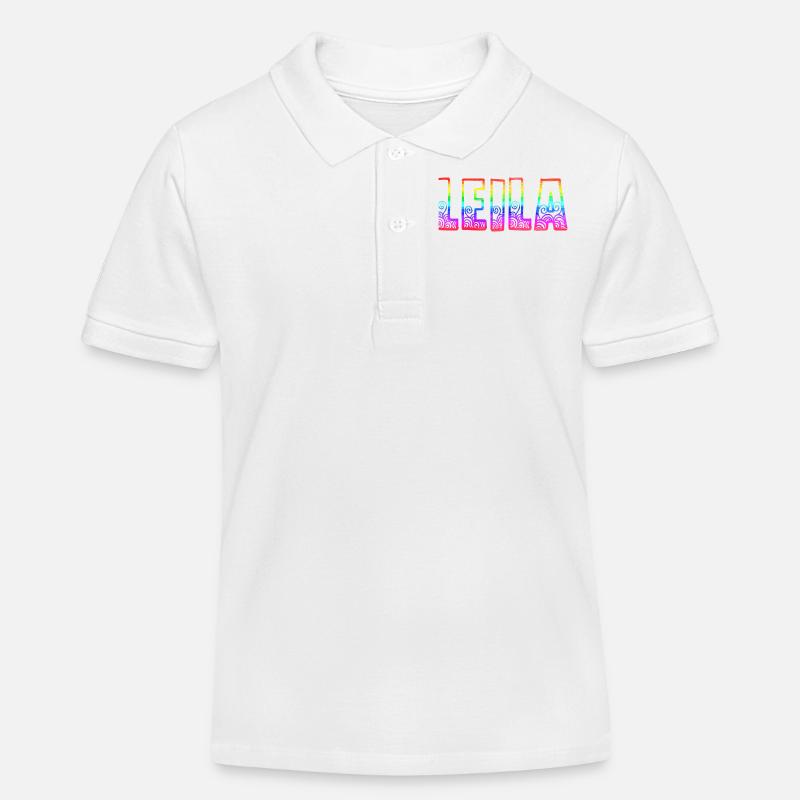 Leila RS Arc-en-ciel - Polo enfant bio Stanley/Stella - blanc