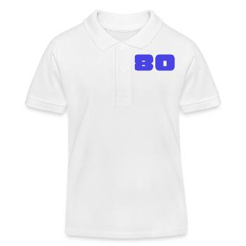 80. 80 YEARS. 80TH ANNIVERSARY. BIRTHDAY 80 YEARS. - Kids Organic Polo Shirt by Stanley/Stella - white - Front