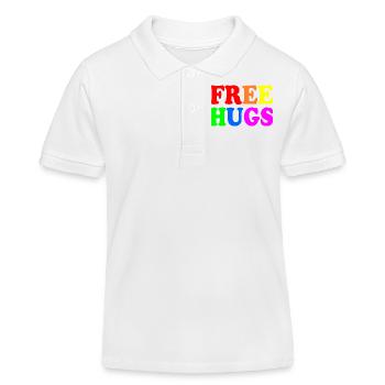 Free hugs - Polo enfant bio Stanley/Stella - blanc - Devant
