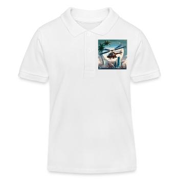 Helicopter operation in Miami (Miami Collection) - Kinder Organic Poloshirt Mini Sprinter von Stanley/Stella - Weiß - Vorne