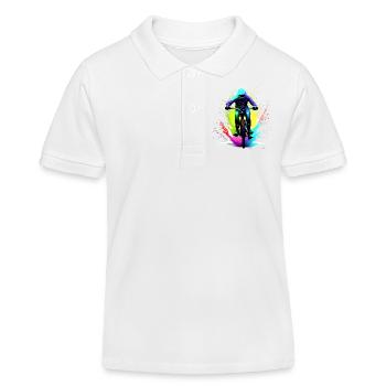Fahrrad Radfahrer Fahrradfahrer Radfahren Radeln - Kinder Organic Poloshirt Mini Sprinter von Stanley/Stella - Weiß - Vorne