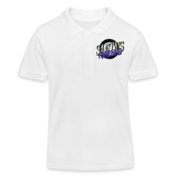 bodybuilder present dinosaur moon dinosaurs comic - Kinder Organic Poloshirt Mini Sprinter von Stanley/Stella - Weiß - Vorne
