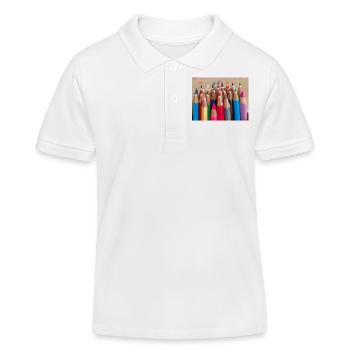 Crayons de couleur - Polo enfant bio Stanley/Stella - blanc - Devant