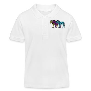 Zebras - Kinder Organic Poloshirt Mini Sprinter von Stanley/Stella - Weiß - Vorne