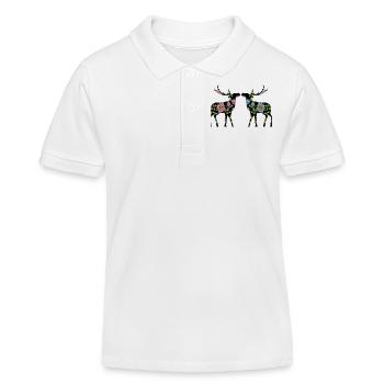 Deer - Kids Organic Polo Shirt by Stanley/Stella - white - Front