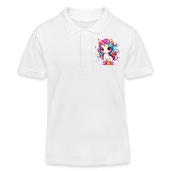 Einhorn Comic Style Licorne - Polo enfant bio Stanley/Stella - blanc - Devant