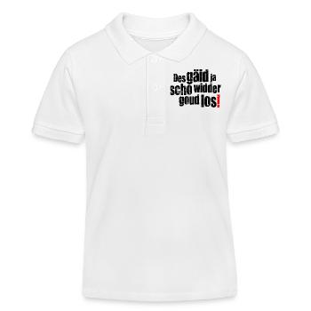 des gäid ja scho widder goud los! - Kinder Organic Poloshirt Mini Sprinter von Stanley/Stella - Weiß - Vorne
