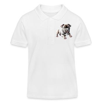 Staffordshire Bull Terrier Chiens Chiens Propriétaires de chiens - Polo enfant bio Stanley/Stella - blanc - Devant
