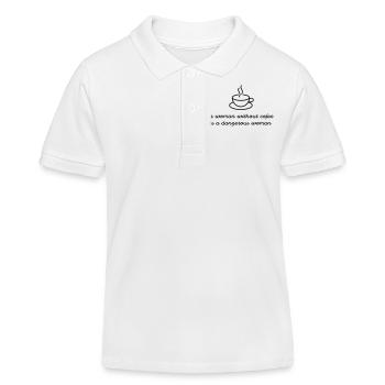 Frau ohne Kaffee - Kinder Organic Poloshirt Mini Sprinter von Stanley/Stella - Weiß - Vorne