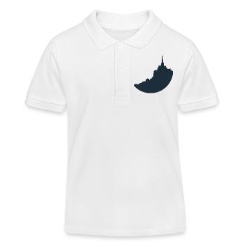 Le Mont Saint Michel silhouette bleu - Polo enfant bio Stanley/Stella - blanc - Devant