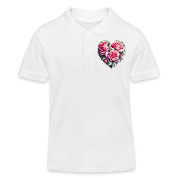 Valentinstag Hochzeit Muttertag Liebe Verlobung - Kinder Organic Poloshirt Mini Sprinter von Stanley/Stella - Weiß - Vorne