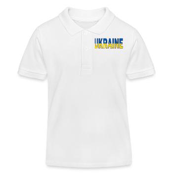 Ukraine in Nationalfarben - Kinder Organic Poloshirt Mini Sprinter von Stanley/Stella - Weiß - Vorne