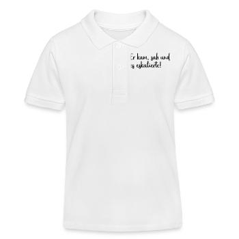 Er kam, sah und es eskalierte! - Kinder Organic Poloshirt Mini Sprinter von Stanley/Stella - Weiß - Vorne