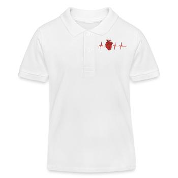 Herzschlag - Kinder Organic Poloshirt Mini Sprinter von Stanley/Stella - Weiß - Vorne
