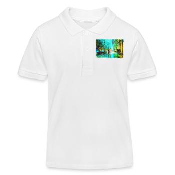 New Yorkers In Rain - Kids Organic Polo Shirt by Stanley/Stella - white - Front