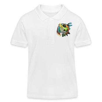 Art abstrait Cubisme - Polo enfant bio Stanley/Stella - blanc - Devant