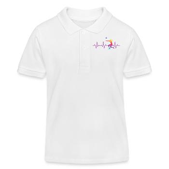 Battement de coeur volley ball - Polo enfant bio Stanley/Stella - blanc - Devant
