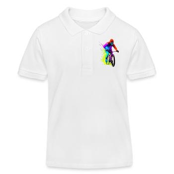 Fahrrad Radfahrer Radeln Fahrradfahrer Radfahren - Kinder Organic Poloshirt Mini Sprinter von Stanley/Stella - Weiß - Vorne