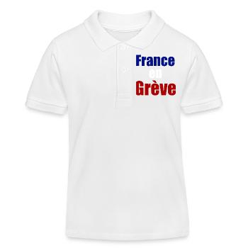 France en grève - Polo enfant bio Stanley/Stella - blanc - Devant